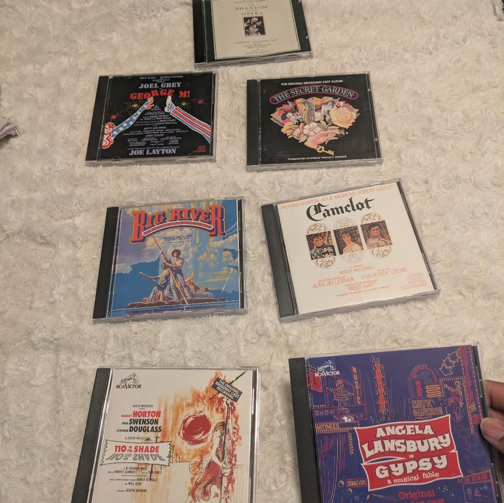 Vintage Broadway Musical CD Lot Phantom Gypsy Camelot Secret Garden + More